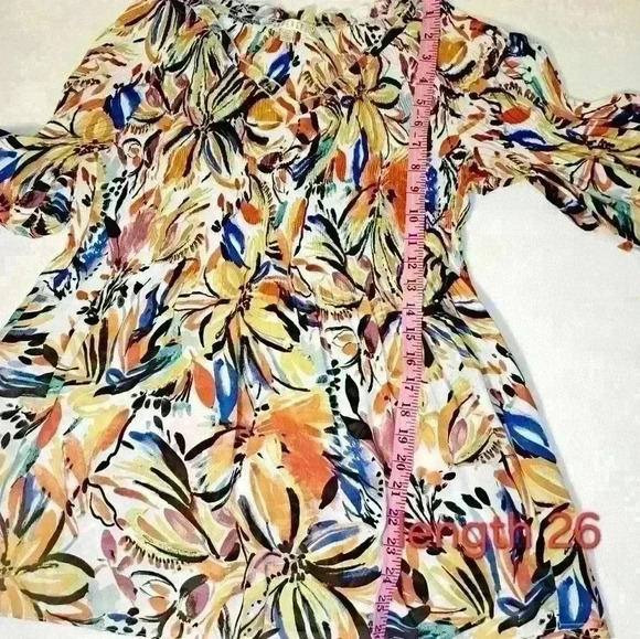 Spense Women's Large Top Flowy Boho Blouse Flared Bell Sleeves size L#149 - Picture 10 of 10